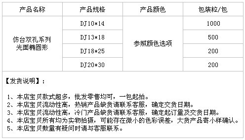 仿台双孔系列光面椭圆形