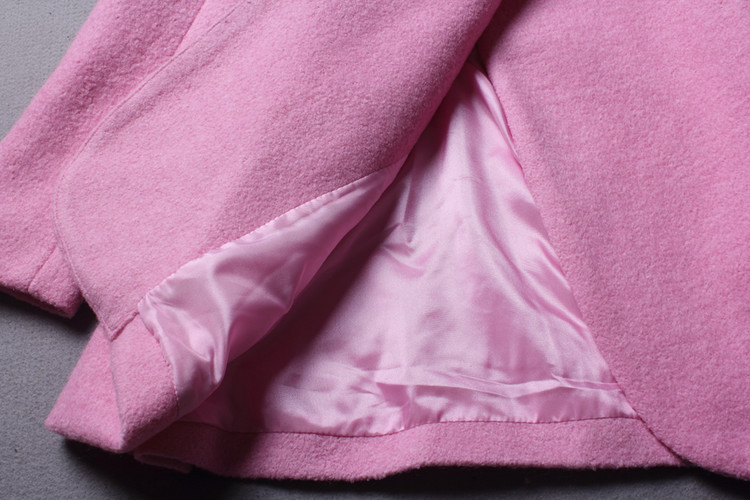 1231-12 网络红人菁菁同款粉色双排扣甜美大衣外套颜色：
