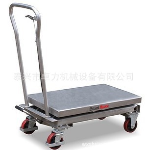 厂家供应304材质移动式不锈钢平台车，液压小平台