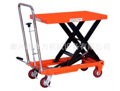 浙江供应500公斤手推平台车，单剪叉平台车,手动平台车
