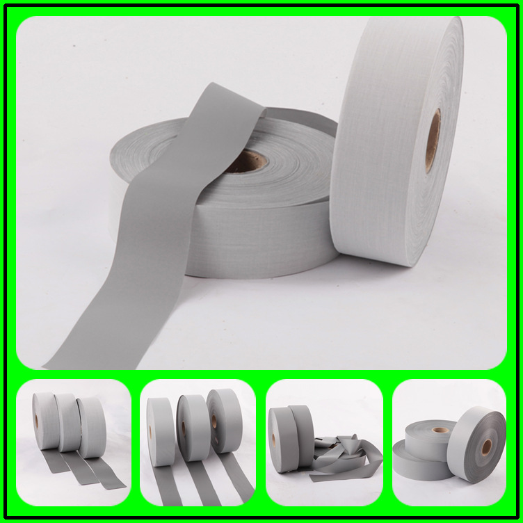 手提拎挎背包用银灰色TC反光布反光警示带高亮包边反光条反光面料