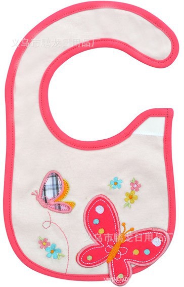 Children's cartoon cotton eating bib for new born, with embroidery