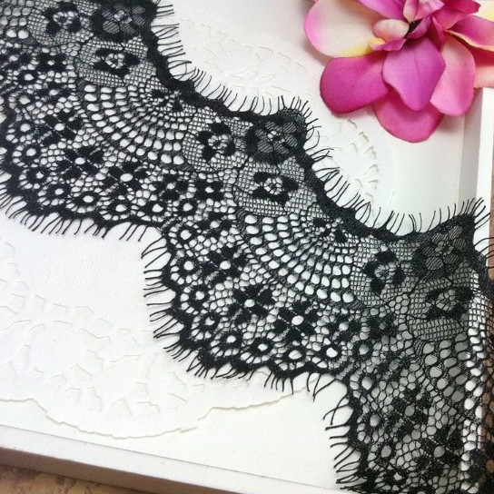 H-5出口品质染色睫毛蕾丝花边DIY服装辅料9cm绣花加工