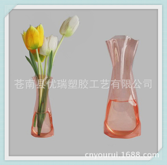 厂家直供PVC折叠花瓶 PVC水培花瓶 塑料花瓶 品质保证