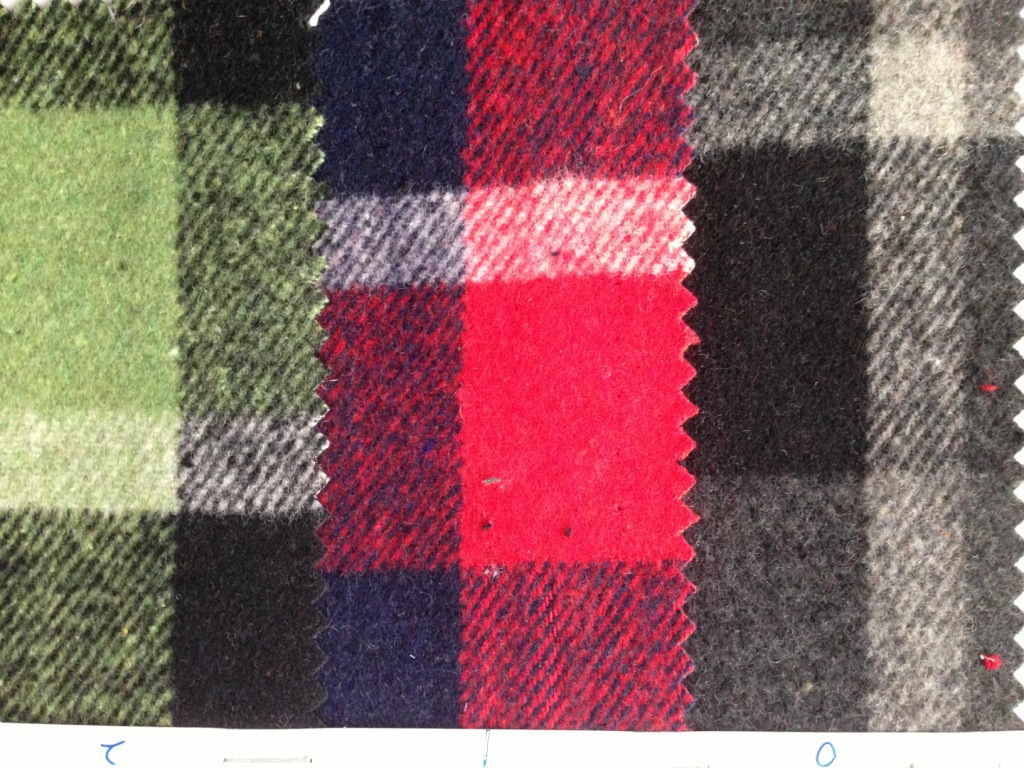 热销秋冬爆款彩色格子毛呢/毛纺面料  女装大衣呢