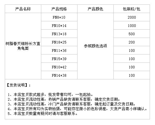 树脂春天细粉长方直角龟面、