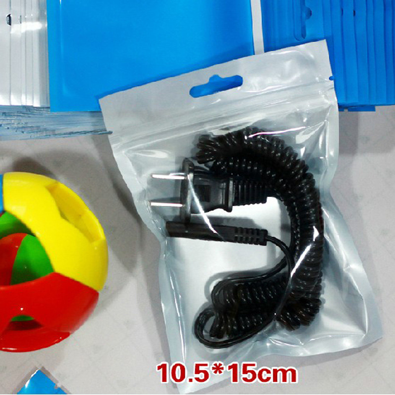 10.5*15cm蓝色珠光膜阴阳骨袋 飞机孔数字线包装明暗自封袋 1个价