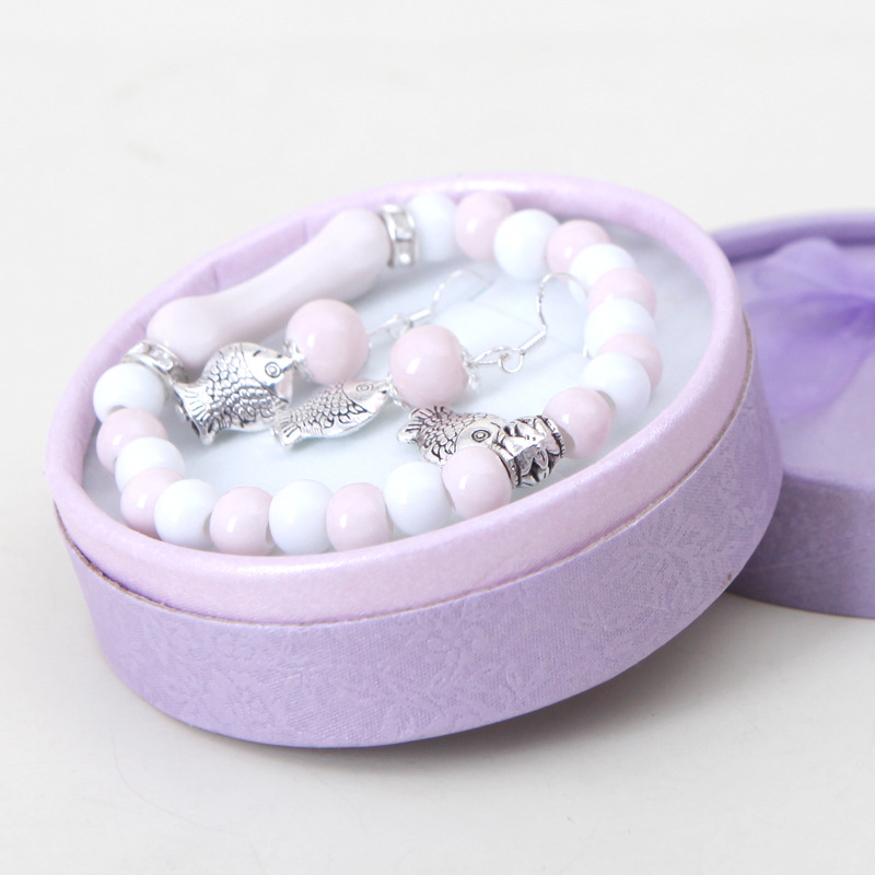 Jingdezhen Ceramic Jewelry Ensemble Cute dog bones Fashionable and beautiful