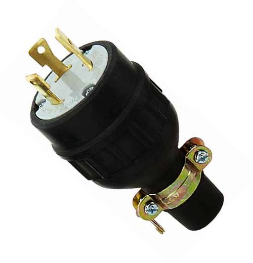 NEMA L6-30P包胶大功率插头 美规防松大功率插头