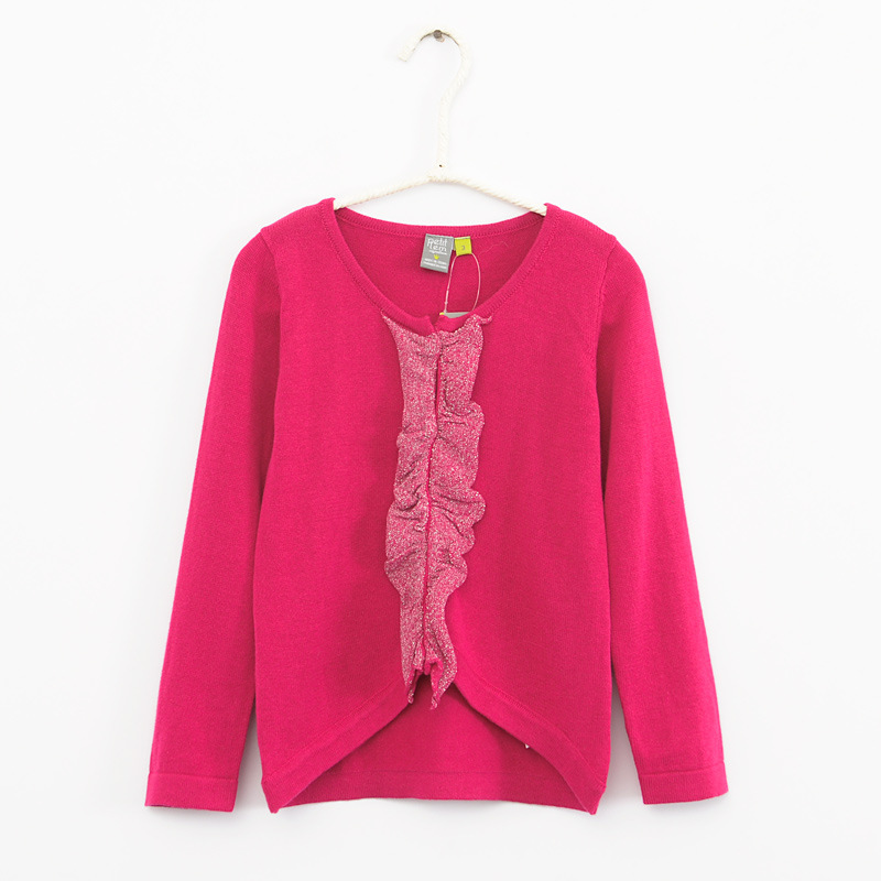 New summer spring Korean Edition pink Versatile Base coat Children's long-sleeved Sweater Cotton Children's clothing
