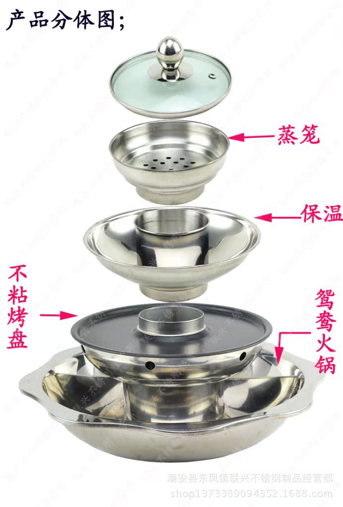 四層火鍋分體圖