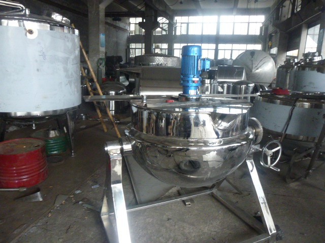 不锈钢可倾式立式夹层锅，高粘度搅拌夹层锅，蒸汽电加