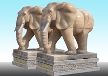 廠家直銷傳統手工雕刻家庭擺放動物大象石雕  石象工藝品批發價格