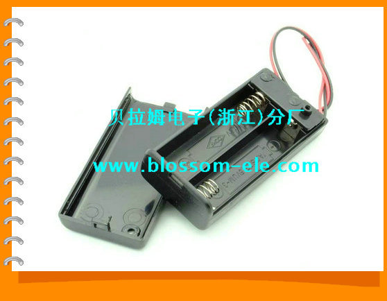 五号两节电池盒  5号2节带盖子电池盒  五号两节安全电池盒