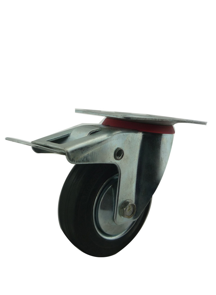 3寸平板刹车橡胶脚轮简易安装万向脚轮多功能脚轮厂家生产定制
