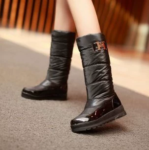 Белые/черные/красные зеркальные сапоги из искусственной кожи с рукавами, зимние сапоги, средние сапоги, женские сапоги JGB2013N000747