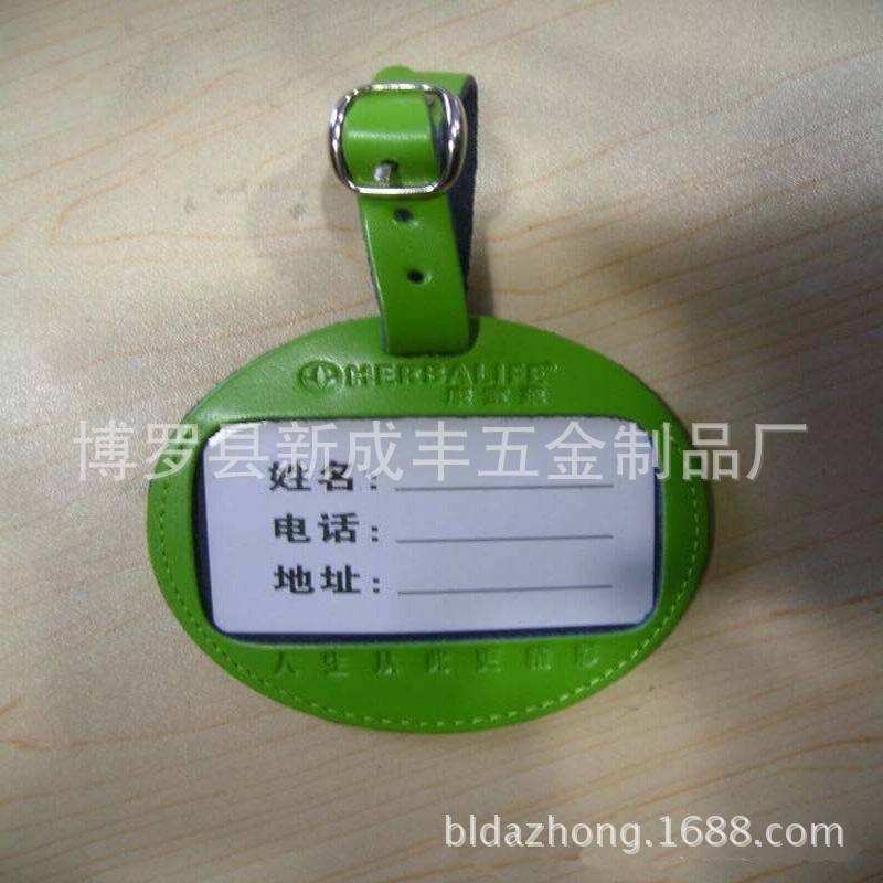 Manufactor Direct selling Luggage tag PU Leather baggage card Leatherwear Luggage accessories PU circular Luggage tag Manufactor wholesale