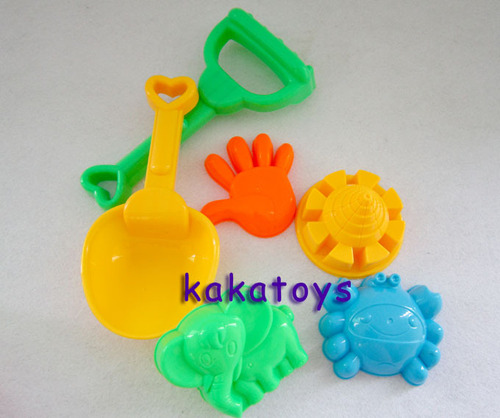 1306 Large Beach Bucket 7-Piece Set with Tools Shovel and Rake Summer Water Play Beach Playhouse Toy