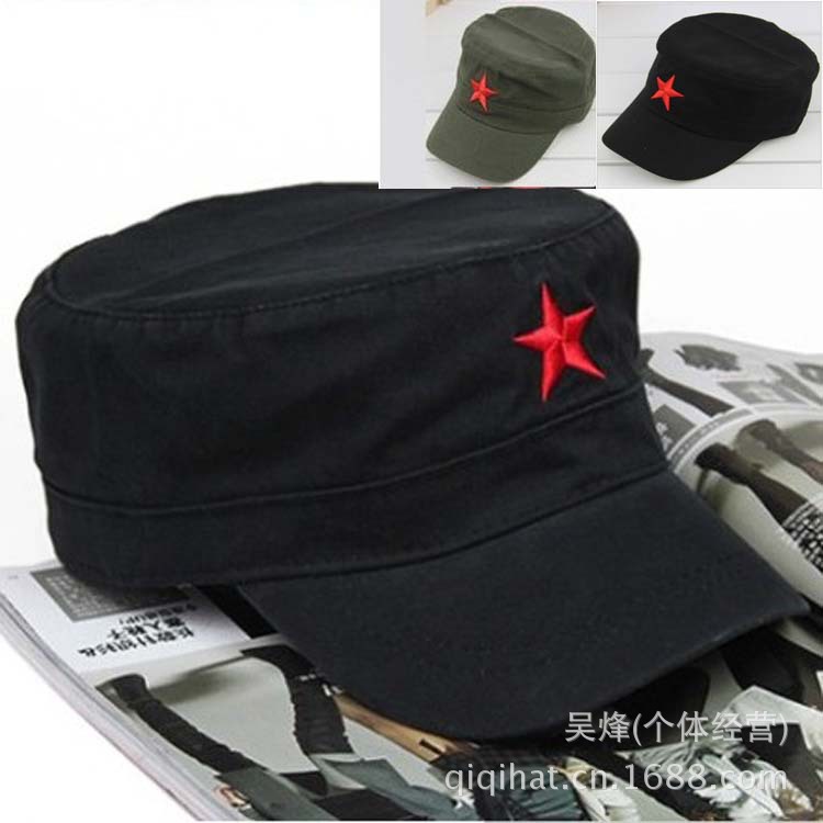五角星平顶帽太阳红军帽韩版学生棒球帽潮男女款休闲帽子一件代发|ru