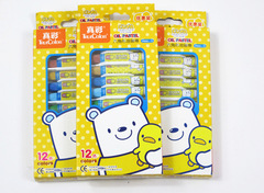 True color 2966A-12 cool simple 12-color hexagonal oil pastel painting crayon