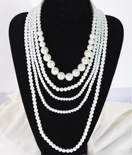 大珍珠串珠長款多層珍珠 優雅新娘韓版華麗公主項鏈毛衣鏈 毛衣項