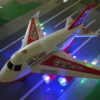 地摊货源飞机模型玩具四通遥控飞机客机陆地行驶灯光声音空霸9912