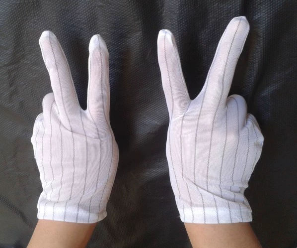 Анти-статическое полосатый перчатки Полосатый анти-статическое перчатки пыль-Бесплатные Перчатки дозирования перчатки