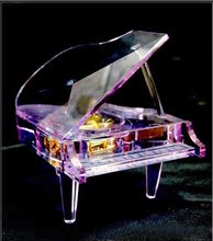 供应水晶钢琴音乐盒 水晶音乐盒 钢琴音乐盒