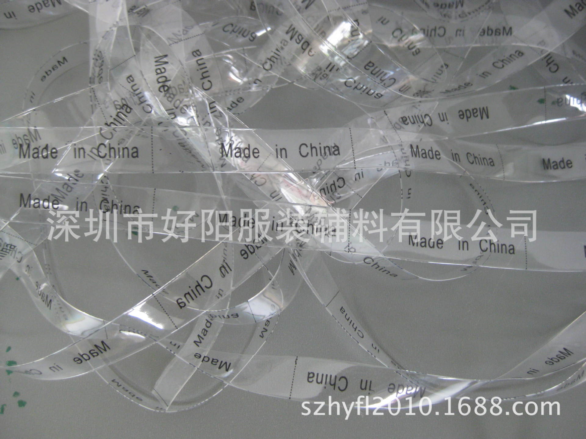 供应 TPU印字商标TPU透明带MADE IN CHINA