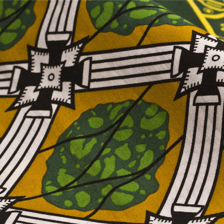 绍兴柯桥面料 涤棉印花布 TC9010 非洲印花面料