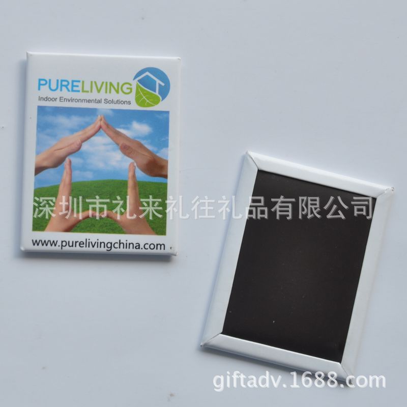 工厂家定制马口铁冰箱贴软磁金属冰箱贴铜版纸包铁磁石贴冰箱贴