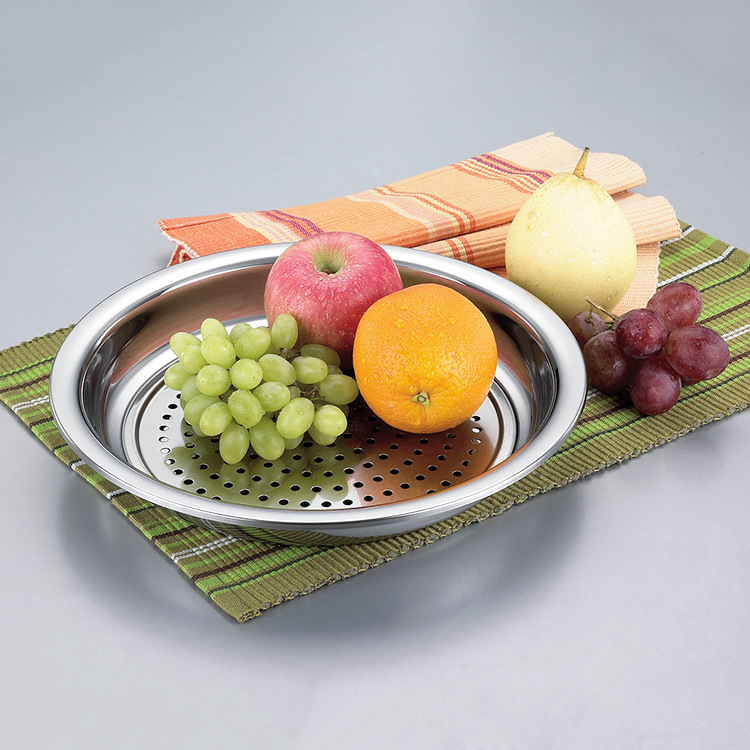 厂家直销 家用多用餐具座 不锈钢圆形饺子盘 TU-B308托盘果盘