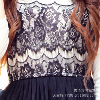 H-104供应锦纶睫毛蕾丝满幅面料花边 DIY服装辅料批发150cm