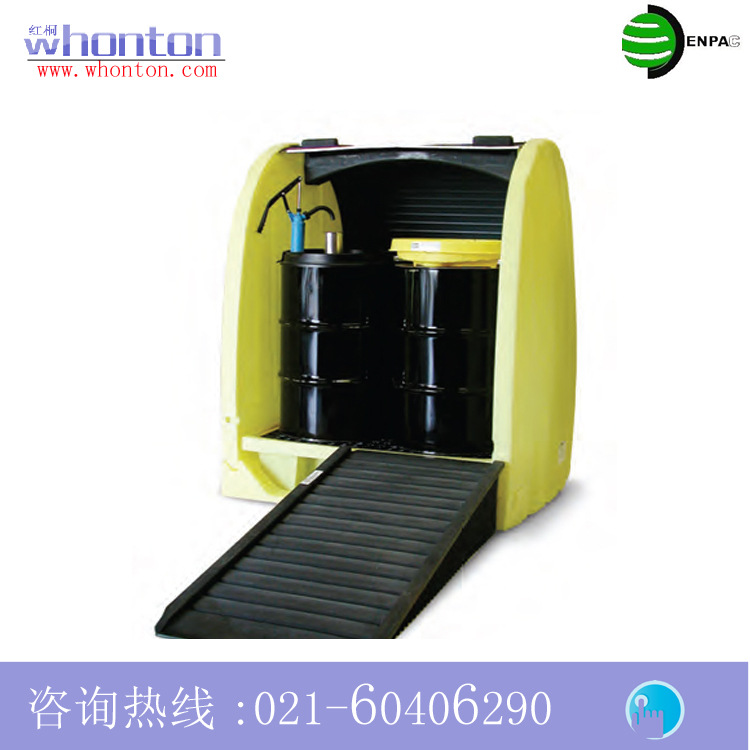 ENPAC 防溢漏卷帘式油桶储存柜4064-YE-D
