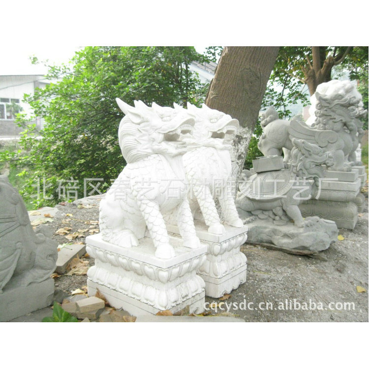销售石灰岩麒麟石雕  春艺家居仿古精美工艺品