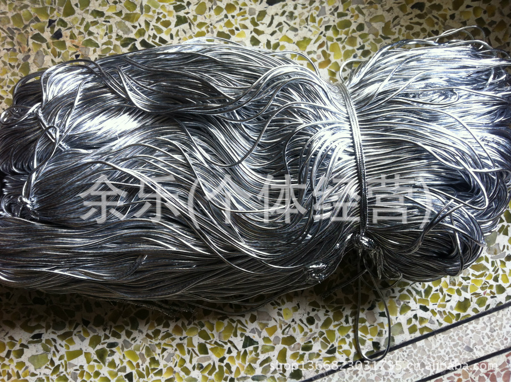 厂家（无弹力）2MM圆形金色银色有芯绳子 等各种产品抽绳