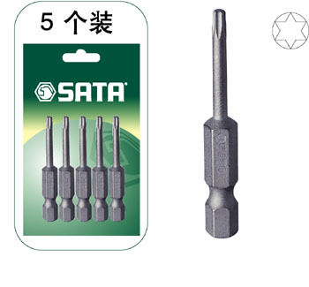 世达工具 5件套6.3系列50长中孔花形旋具头 TT10 59342