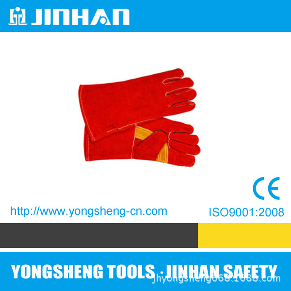 牛二层皮加托无里帆布PU电焊工作手套