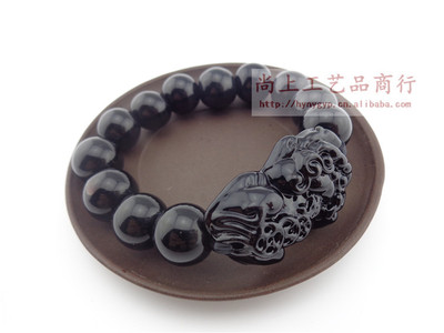 Manufactor supply High imitation Obsidian Brave bracelet Lucky 10-14mm Imitation agate bracelet Business gifts