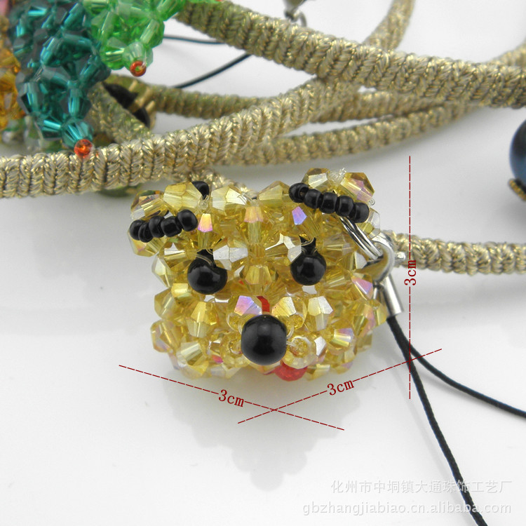 [hot sell mobile Jewelry Manufactor wholesale mobile phone Jewelry Cartoon Pendant Two-sided Sweeney Bear Head
