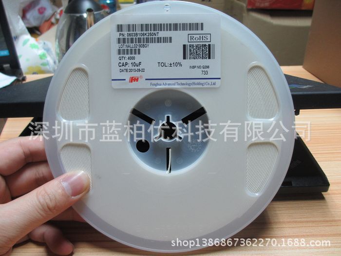 全系列 0603贴片电容 0603-106K 10UF 误差10% 耐压25V 材料X5R