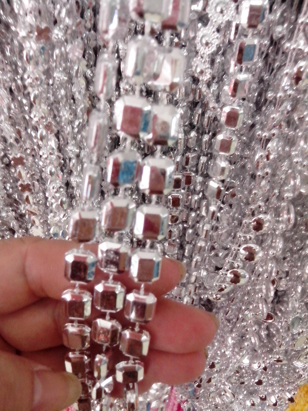 Wholesale of 10MM pearl plastic connected bead chains, wedding decoration beads, stage setting props bead curtains detail image 16