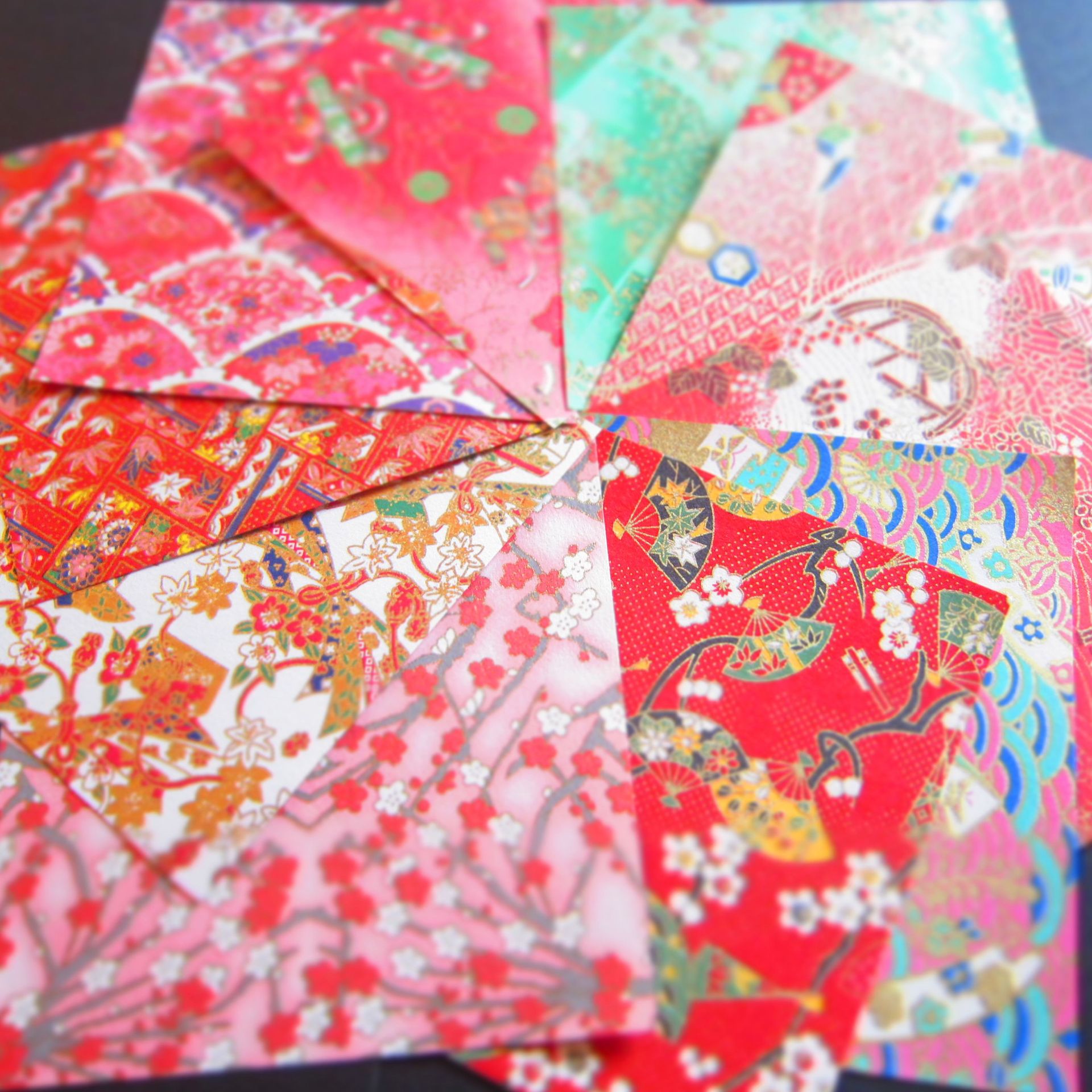 DIY折纸材料彩色纸/日本友禅纸和纸/千代纸/10色彩色印花纸