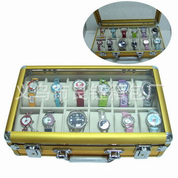 厂家批发金色彩铝手表箱 手表箱展示箱 地摊饰品箱 高档手表盒