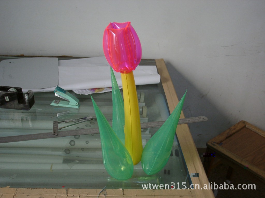 格萨订做批发6P环保无毒PVC充气花 充气郁金香可加印LOGO