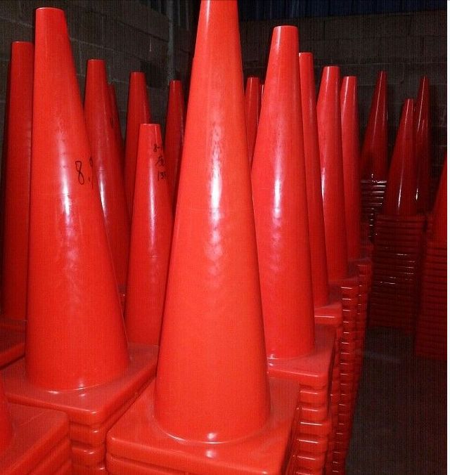 36英寸 加高型pvc路锥 全新料pvc 小区 带晶格反光膜