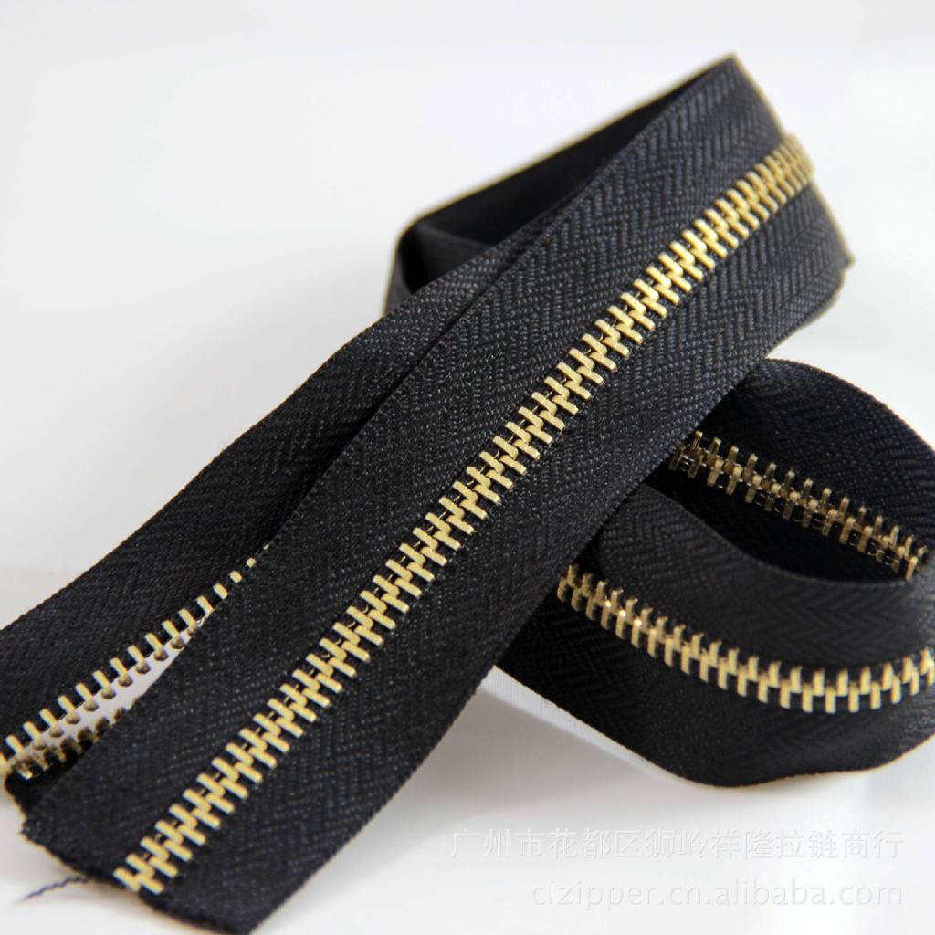 5#黄铝金属码装拉链 5号手袋鞋子金属拉链普通单拉批发