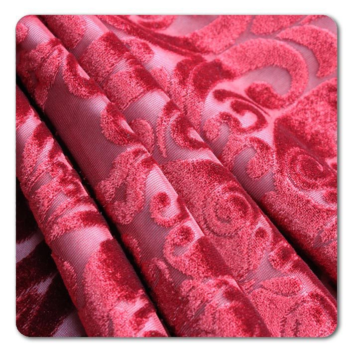 【提花密丝绒】常熟针织面料短毛针织布雕印烂花女装服装面料