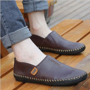 Autumn Foreign trade Handmade shoes man genuine leather leisure time England summer ventilation shoes Set foot Korean Edition Lazy man