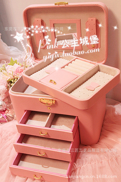 厂家直销专业订/制新品梦幻公主城堡欧式多层珠宝首饰收纳箱